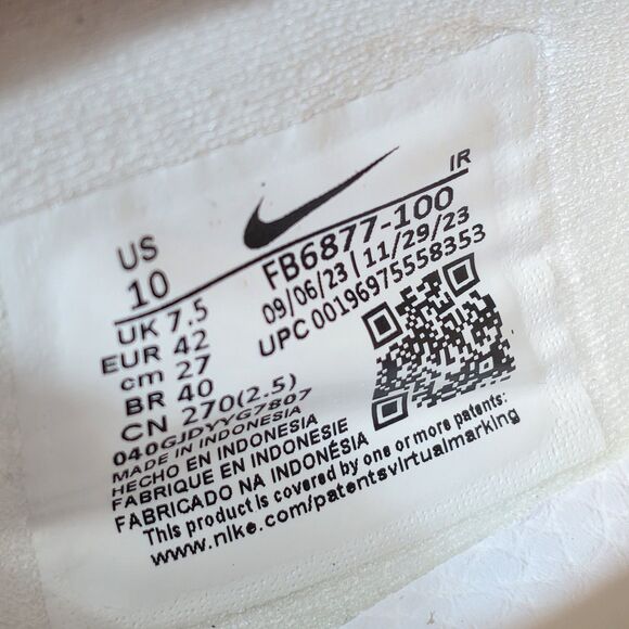 Nike Cortez 23 Premium Shoes Triple White FB6877-100 Women's Size 10 Men's 8.5 - Picture 7 of 8